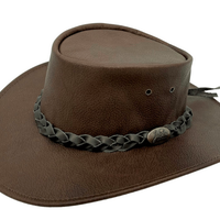 Jacaru Full Kangaroo Leather Hat - Brown