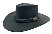 Jacaru Tiger King Black Leather Hat