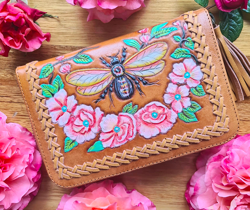 Leather Wallet  Bumble Bee