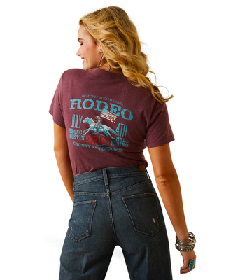 Ariat Womens Rodeo Poster Short Sleeve T-Shirt - Burgundy Heather