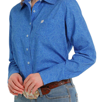 CINCH Womens Long Sleeve ArenaFlex Shirt - Blue