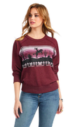 Ariat Womens Desert Ride Crew Sweatshirt - Maroon Banner