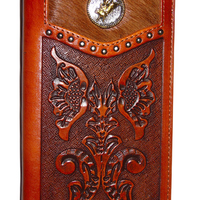 Brigalow Wallet - Floral Tooled and Hair On
