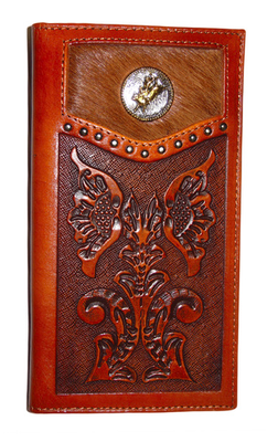 Brigalow Wallet - Floral Tooled and Hair On