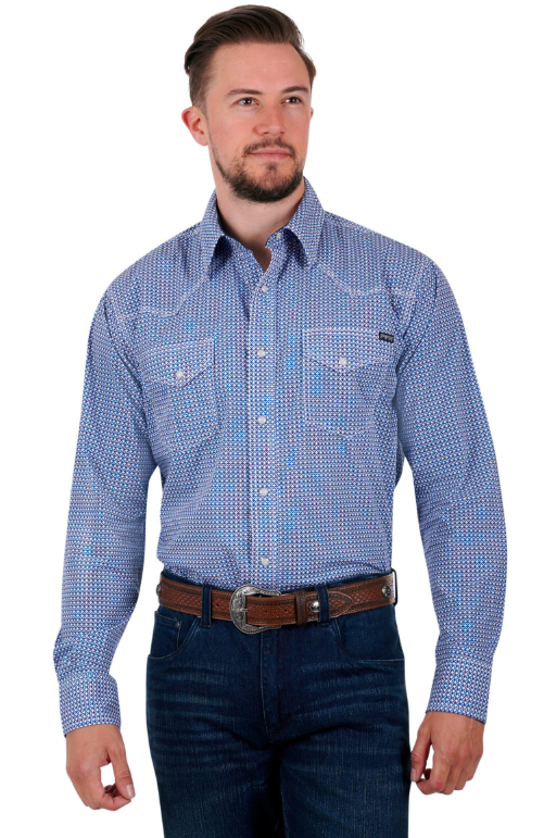 Pure Western  Shirt  Oliver  Blue/Red