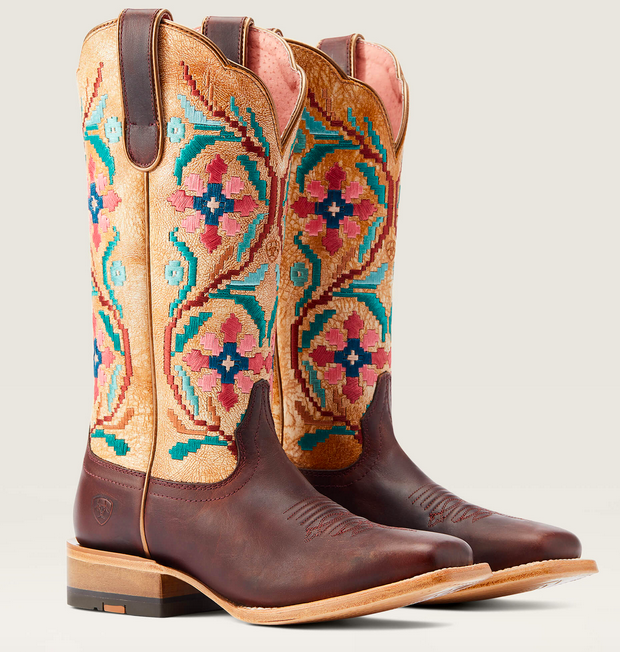 Ariat Frontier Daniella Western Boot Brazen Tan/Sanded White