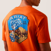 Ariat Mens Old Faithful Short Sleeve T-shirt - Adobe Heather