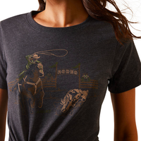 Ariat Womens Rodeo Stitches T-Shirt - Charcoal Heather