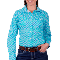 Wrangler Womens Akilah Long Sleeve Shirt - Aqua