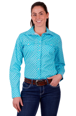 Wrangler Womens Akilah Long Sleeve Shirt - Aqua