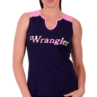 Wrangler Womens Harmony Tank Top - Navy/Pink