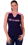 Wrangler Womens Harmony Tank Top - Navy/Pink