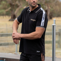 Wrangler Mens Jackson Short Sleeve Polo Shirt - Black