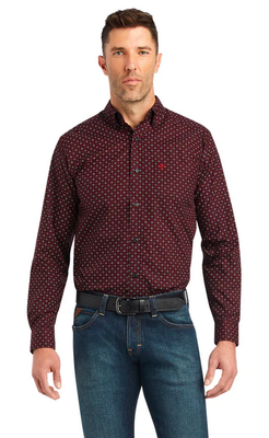 Ariat Mens Wesson Fitted Shirt - Rio Red