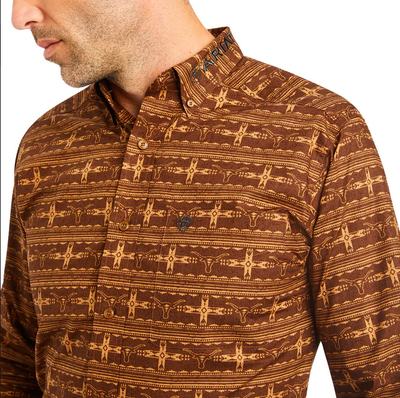 Ariat Mens Pro Series Team Colter Fittes Shirt - Toffee