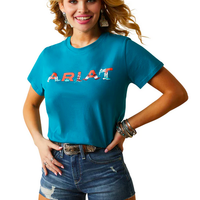 Ariat Womens REAL Boot Kickin' Logo T-Shirt - Exotic Plume