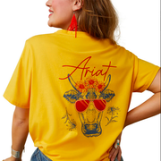 Ariat Womens REAL Cool Cow T-Shirt - Yolk Yellow