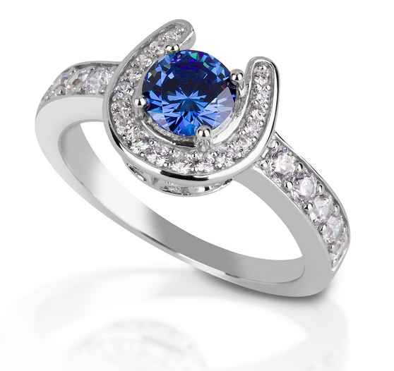 Kelly Herd Blue Stone Horsehose Ring