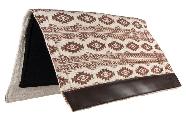 Fort Worth Navajo Felt Lined Saddle Pad - Chocolate/Cream 33" x 36"