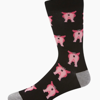 Mens Crazy Pigs Bamboo Sock - Size R7-11