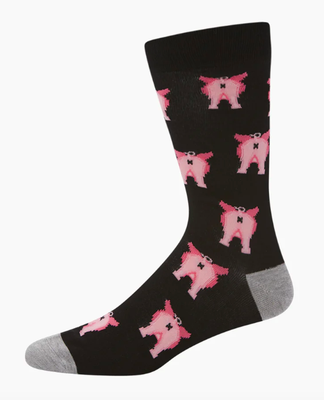 Mens Crazy Pigs Bamboo Sock - Size R7-11