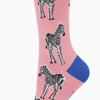 Womens Zebra Bamboo Socks - Size W2-8
