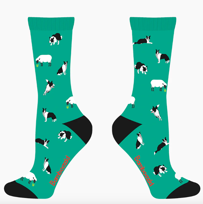 Border Collie Bamboo Socks - Size W2-8