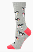Womens Jezebel Cow Bamboo Socks - Size W2-8