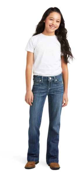Ariat Girls REAL Wide Leg Jean - Marley Chilli Blue