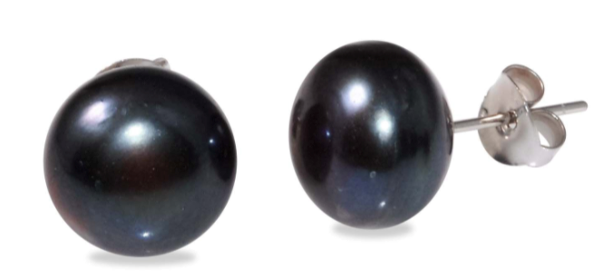 MCJ Pearl Stud Earrings - Blue
