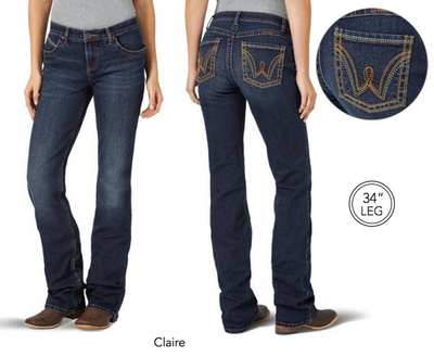 Wrangler Womens Claire Mid Rise Bootcut QBaby Jean