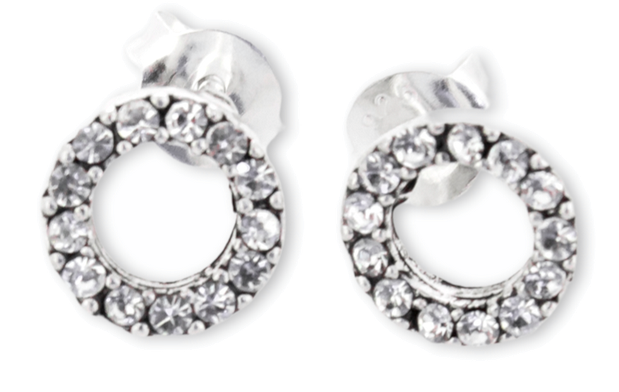 MCJ Sterling Silver & Cubic Zirconia Circle Studs