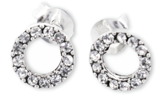 MCJ Sterling Silver & Cubic Zirconia Circle Studs