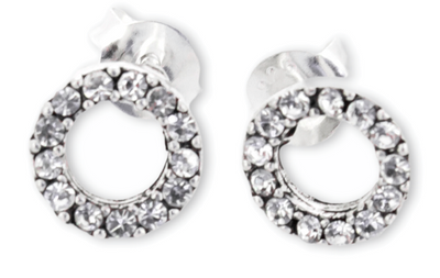 Mountain Creek Sterling Silver & Cubic Zirconia Circle Studs