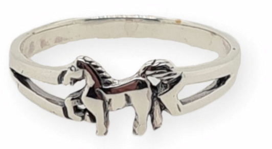 MCJ  Sterling Silver Single Horse Ring