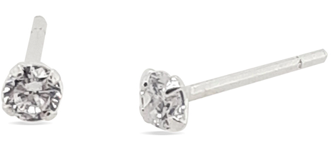 MCJ Sterling Silver & Cubic Zirconia Studs