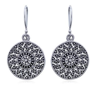 MCJ Sterling Silver Mandala Earring
