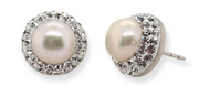 MCJ Sterling Silver & Freshwater Pearl Earrings with Cubic Zirconia ER0340