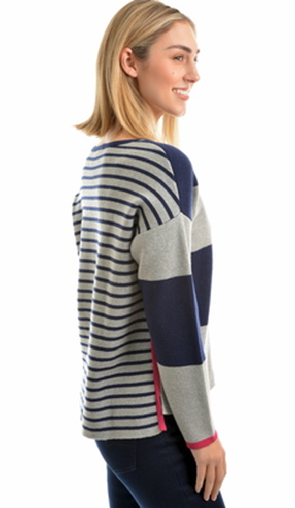 SALE - Womans Block Striped Jumper