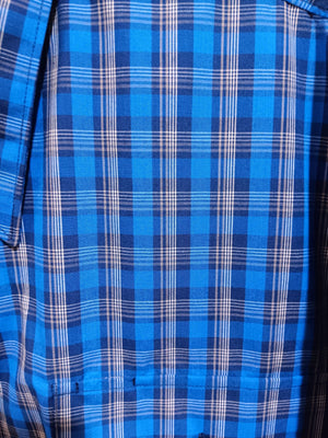 Bisley Long Sleeve Western Shirt - Royal Blue Check
