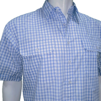 Men's Bisley Short Sleeve Blue Poly Cotton Shirt