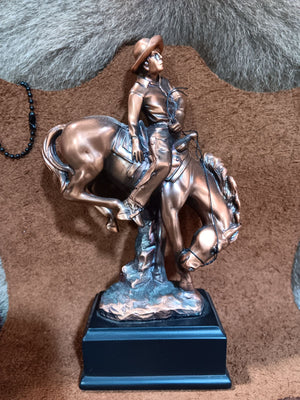 Bronc Rider Bronze Statue Small