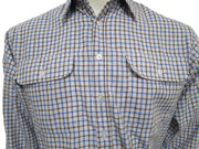 Bisley Mens Long Sleeve Brushed/Flannelette Shirt -  Brown/White