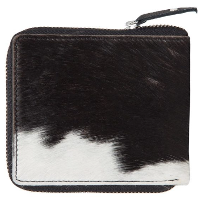 Small Cowhide Zippered Unisex Wallet