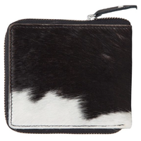 Small Cowhide Zippered Unisex Wallet