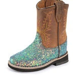 Pure Western Child Sadie Boot - Blue Glitter/ Brown