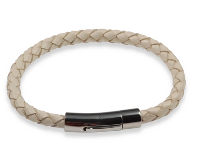 MCJ White Leather Bracelet