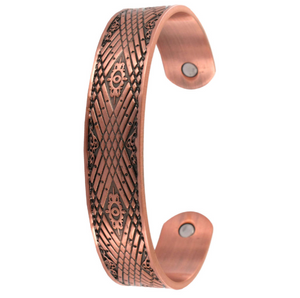 Copper Bangle - Geometric - B677_1