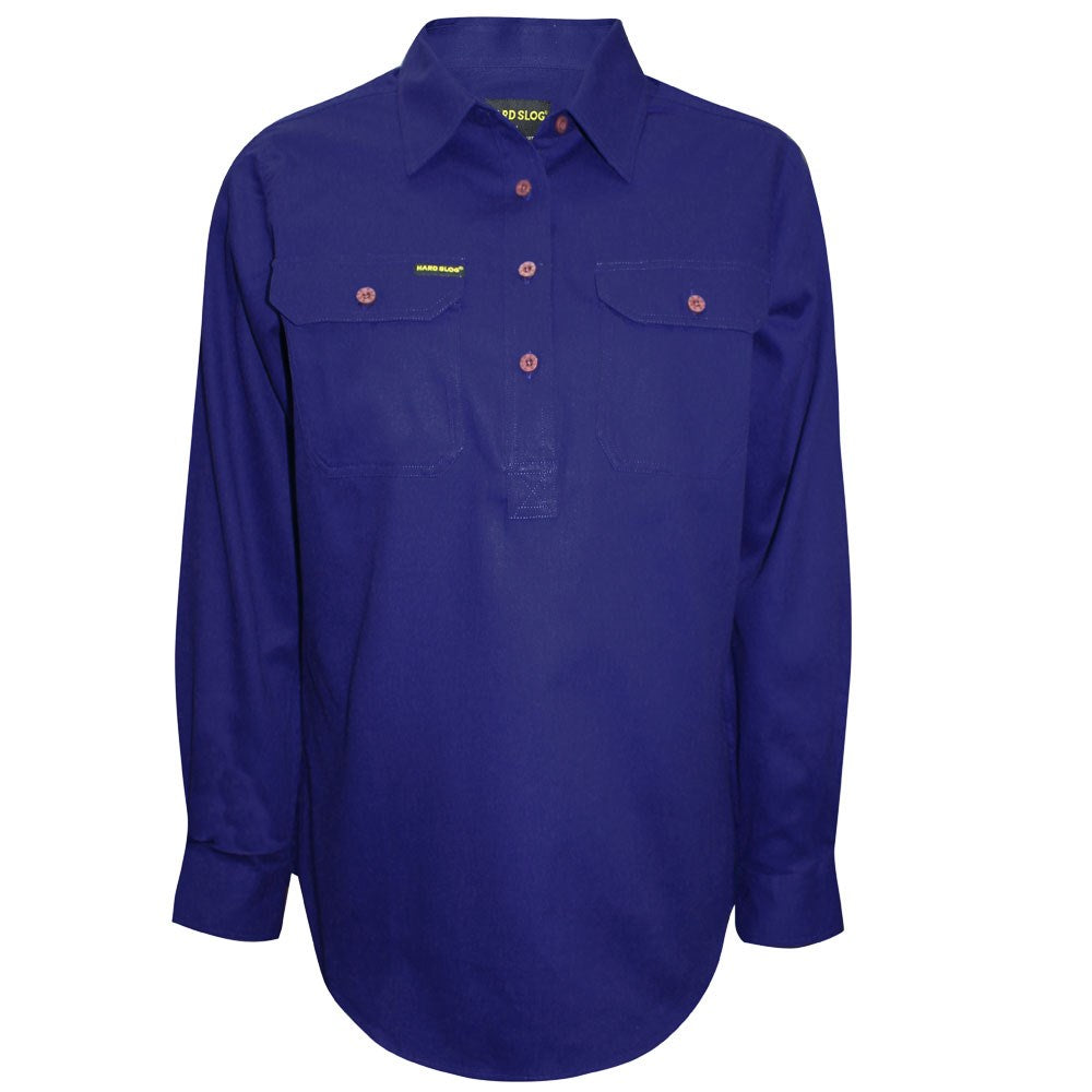 Hard Slog Womens Half Placket Light Cotton Shirt