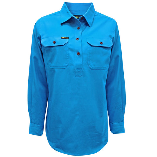 Hard Slog Womens Half Placket Light Cotton Shirt